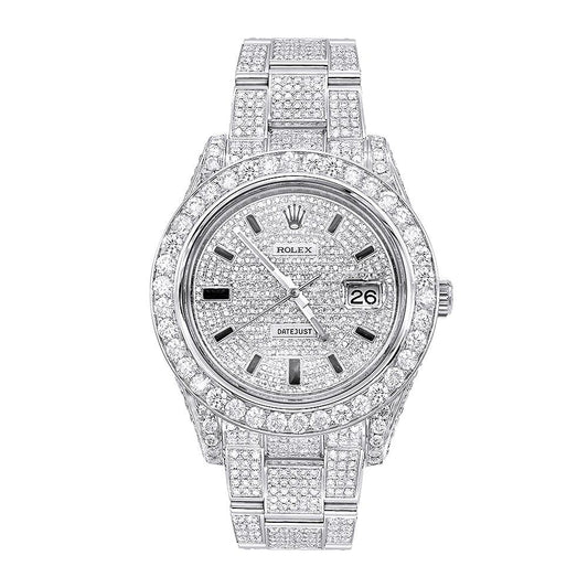 Rolex Datejust Silver Iced Out
